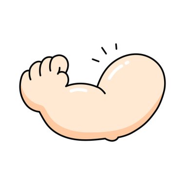 Üzerinde bandaj olan bir erkek kolu karikatürü.