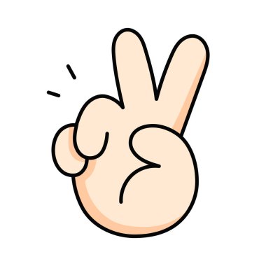 El çizimi, barış işaretiyle el çizimi.