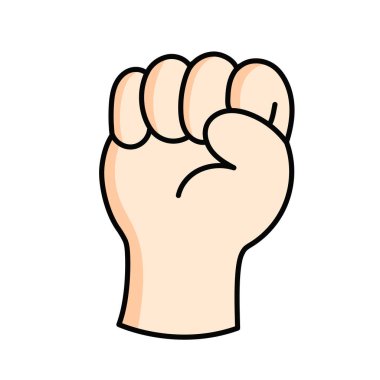 Beyaz arkaplanda el yumruğu