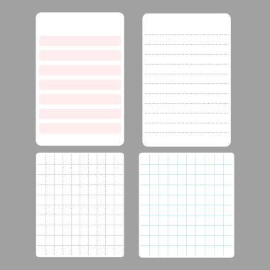 Gri arkaplanda kağıt koleksiyonu