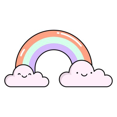 Beyaz arkaplanda gökkuşağı renginde resimleme