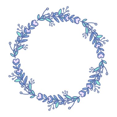 Hand drawn floral wreath, decorative wreaths with flowers