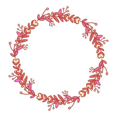 Hand drawn floral wreath, decorative wreaths with flowers