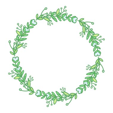 Hand drawn floral wreath, decorative wreaths with flowers