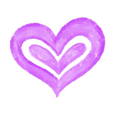Watercolor hand drawn heart Isolated on white background