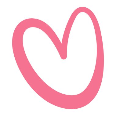 hand drawn heart illustration on white background, heart line design