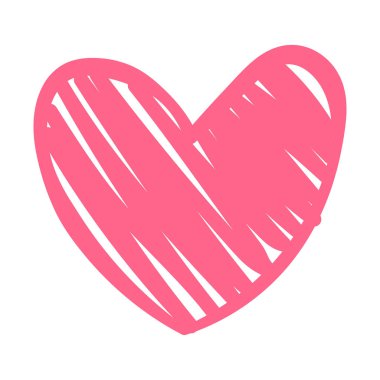 hand drawn heart illustration on white background, heart love design
