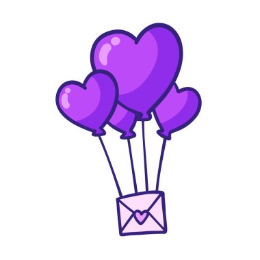 Message illustration Balloon with heart shape illustration