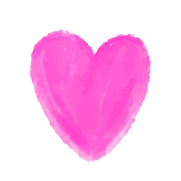 Watercolor hand drawn heart Isolated on white background