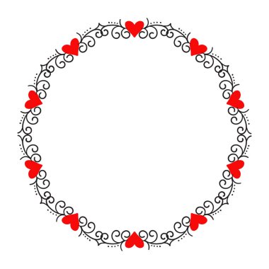 El çizimi kalpler sınır ve çerçeve tasarımı