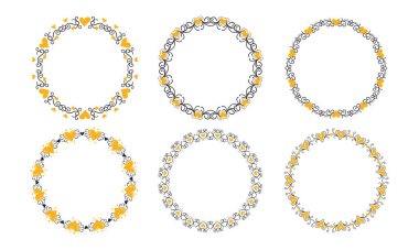 El çizimi kalpler sınır ve çerçeve tasarım koleksiyonu