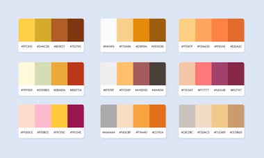 Pantone renk palet katalog örnekleri. Renk örnekleri. Soyut renk palet pankartı seti