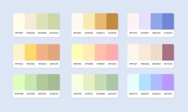 Pantone renk palet katalog örnekleri. Renk örnekleri. Soyut renk palet pankartı seti