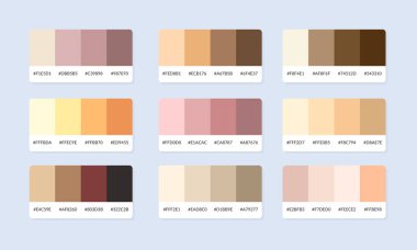 Pantone renk palet katalog örnekleri. Renk örnekleri. Soyut renk palet pankartı seti