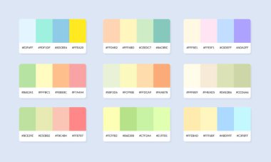 Pantone renk palet katalog örnekleri. Renk örnekleri. Soyut renk palet pankartı seti