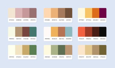 Pantone renk palet katalog örnekleri. Renk örnekleri. Soyut renk palet pankartı seti