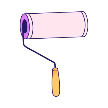 İzole edilmiş beyaz arkaplanda paten boya fırçası