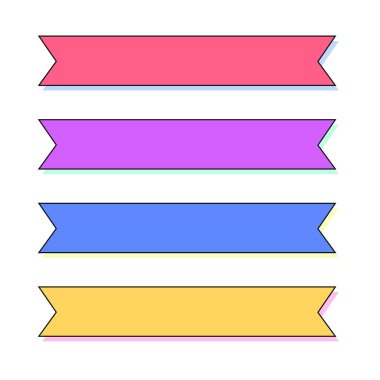 Template pastel ribbon lower third label clipart