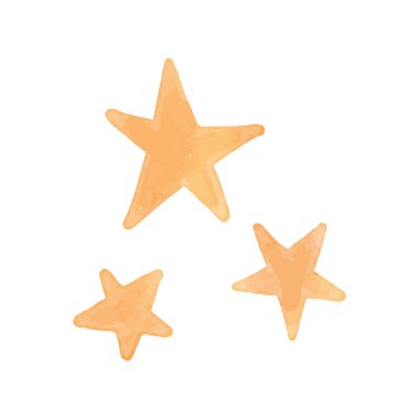 Karikatür tarzında suluboya çizimi sarı yıldız izole bir arkaplanda