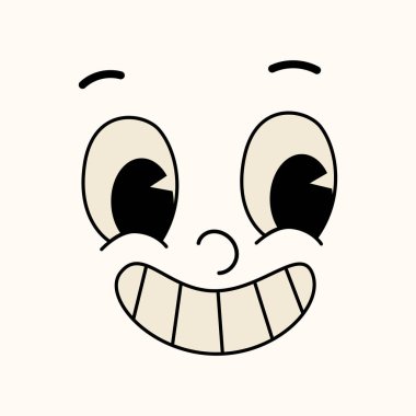 El çizimi düz tasarım Kawaii yüzü