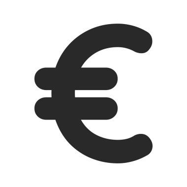 Beyaz arkaplanda Düz Biçimli Euro İmza Simgesi