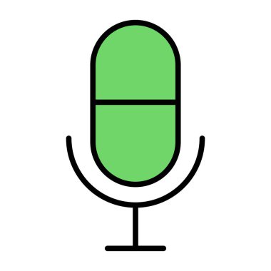 Beyaz arkaplanda mikrofon çizimi