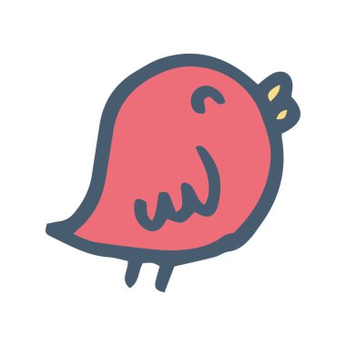 Kuş çocuklar beyaz arka planda şirin doğa elementleri çizimi