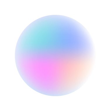 Beyaz üzerine gradyan yuvarlak geometrik şekil