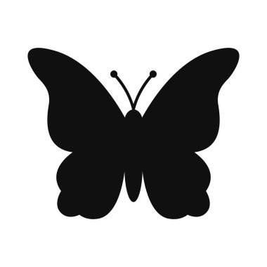 Kelebek silueti çizimi beyaz arkaplan