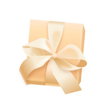 Gerçekçi hediye kurdelesi yay çizimi izole edildi