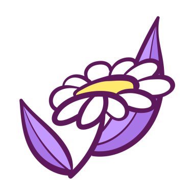 Beyaz arkaplanda bahar çiçeği çizimi