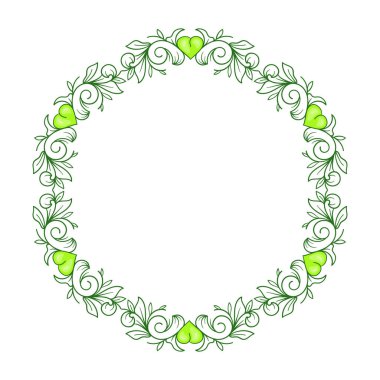 El çizimi düz tasarım kalpler sınır ve çerçeve