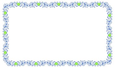 1El çizimi düz tasarım kalpler sınır ve çerçeve