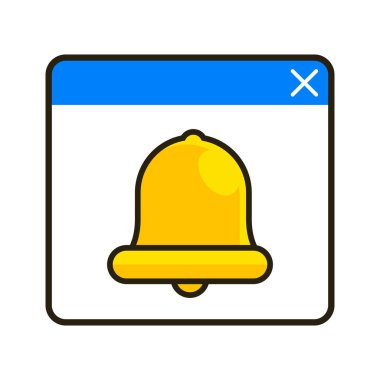 Beyaz üzerine konuşma baloncuğu ile çan bildirimi