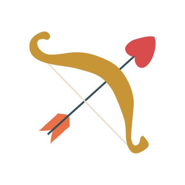 Aşk tanrısı ok ve yay ve kalp ile Sevgililer Günü