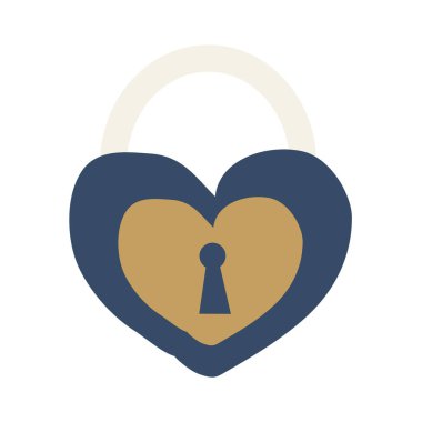 Kalp şekilli kilit Sevgililer Günü çizgi filmi için tasarım