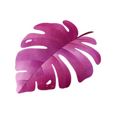 Suluboya gerçekçi tek renkli tropik yaprak tasarımı