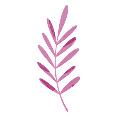 Suluboya gerçekçi tek renkli tropik yaprak tasarımı