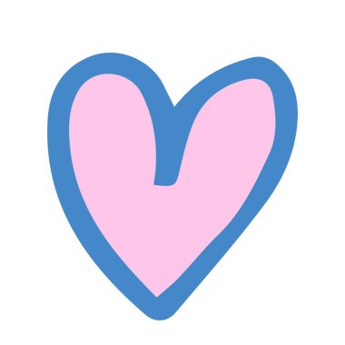 El çizimi Kalp karalama beyazı üzerine resim