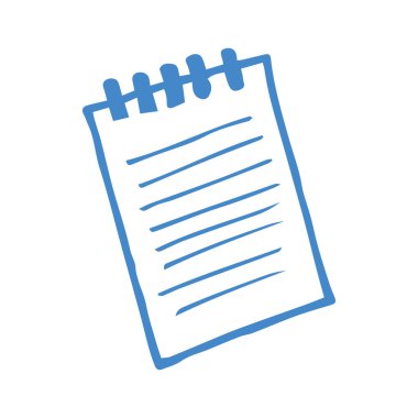 Beyaz arkaplanda kağıt simgesi karalama boşluğu doldur