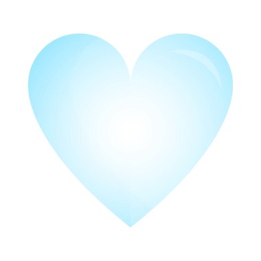 Beyaz arkaplanda parlak kalp çizimi, kalp karikatürü simgesi veya sevgililer günü aşk sembolü kavramı