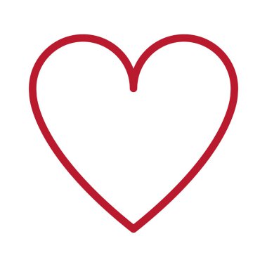 Beyaz arkaplanda kalp çizgisi çizimi