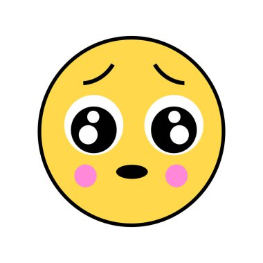 Beyaz arkaplanda el çizimi emoji çizimi