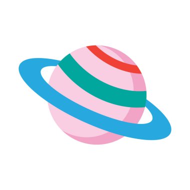 Beyaz arkaplanda sevimli bir el çizimi gezegen