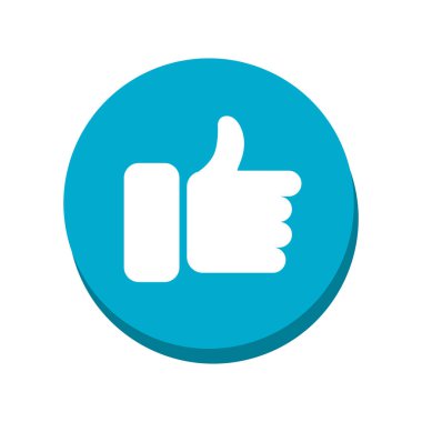 Facebook başparmağı düz arkaplan gibi yukarı