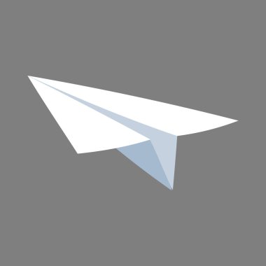 Gri arkaplanda uçan kağıt uçak çizimi