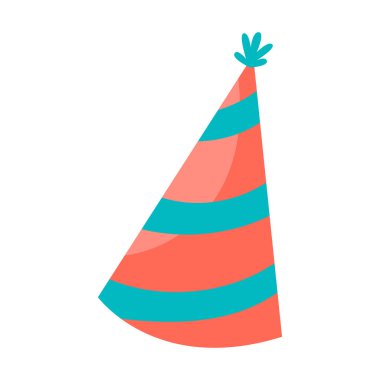 Parti şapka simgesi beyaz üzerine izole tasarım