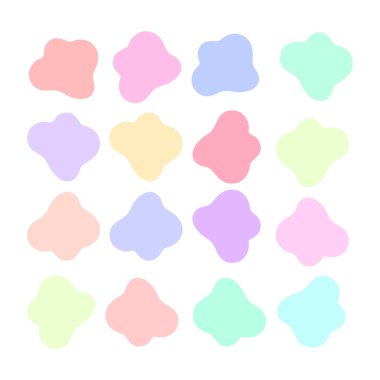 Renkli soyut şekiller sıvı el çizimi organik şekiller vektör şekli yaratıcı element