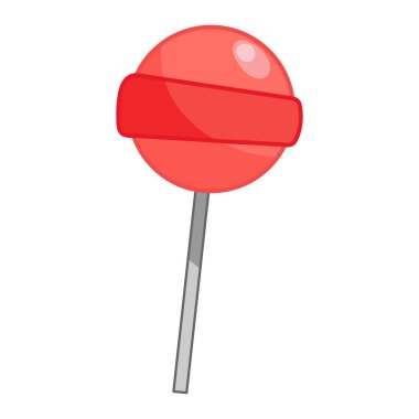 Beyaz arkaplanda izole edilmiş lolipop şeker çizgi film ikonu çizimi