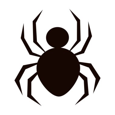 Örümcek silueti. Siyah yakın plan. Korkunç büyük örümcek.